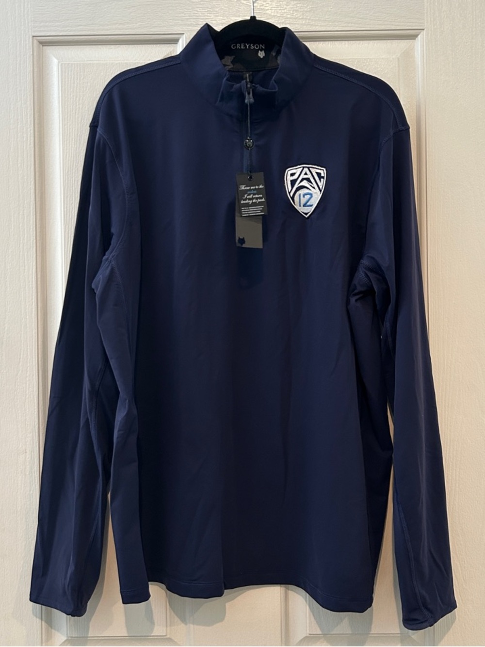 Greyson Navy Quarter-Zip Performance Pullover with PAC-12 Patch